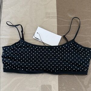 New Zara Black Crop Top with rhinestones